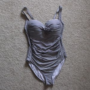 Niptuck Swim Size 10 Multi Fit Cup Stripped Bathing Suit